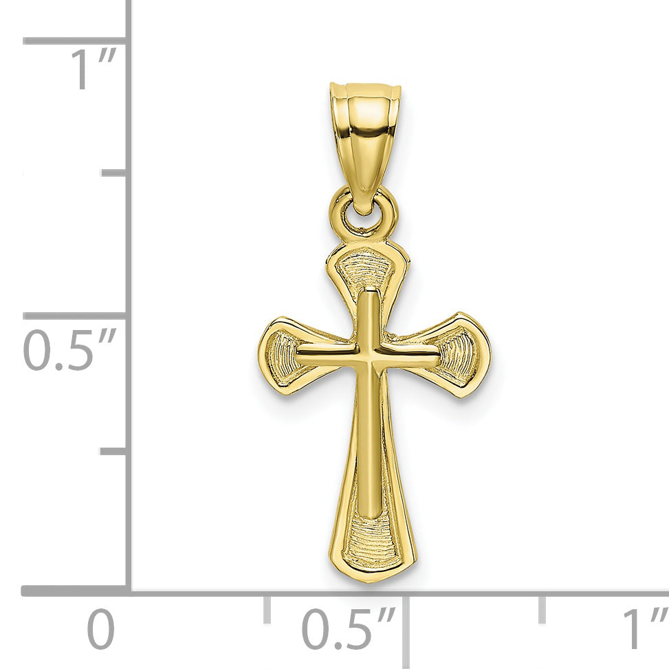 10K Solid Textured Cross Charm