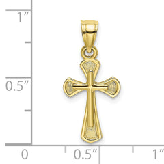 10K Solid Textured Cross Charm