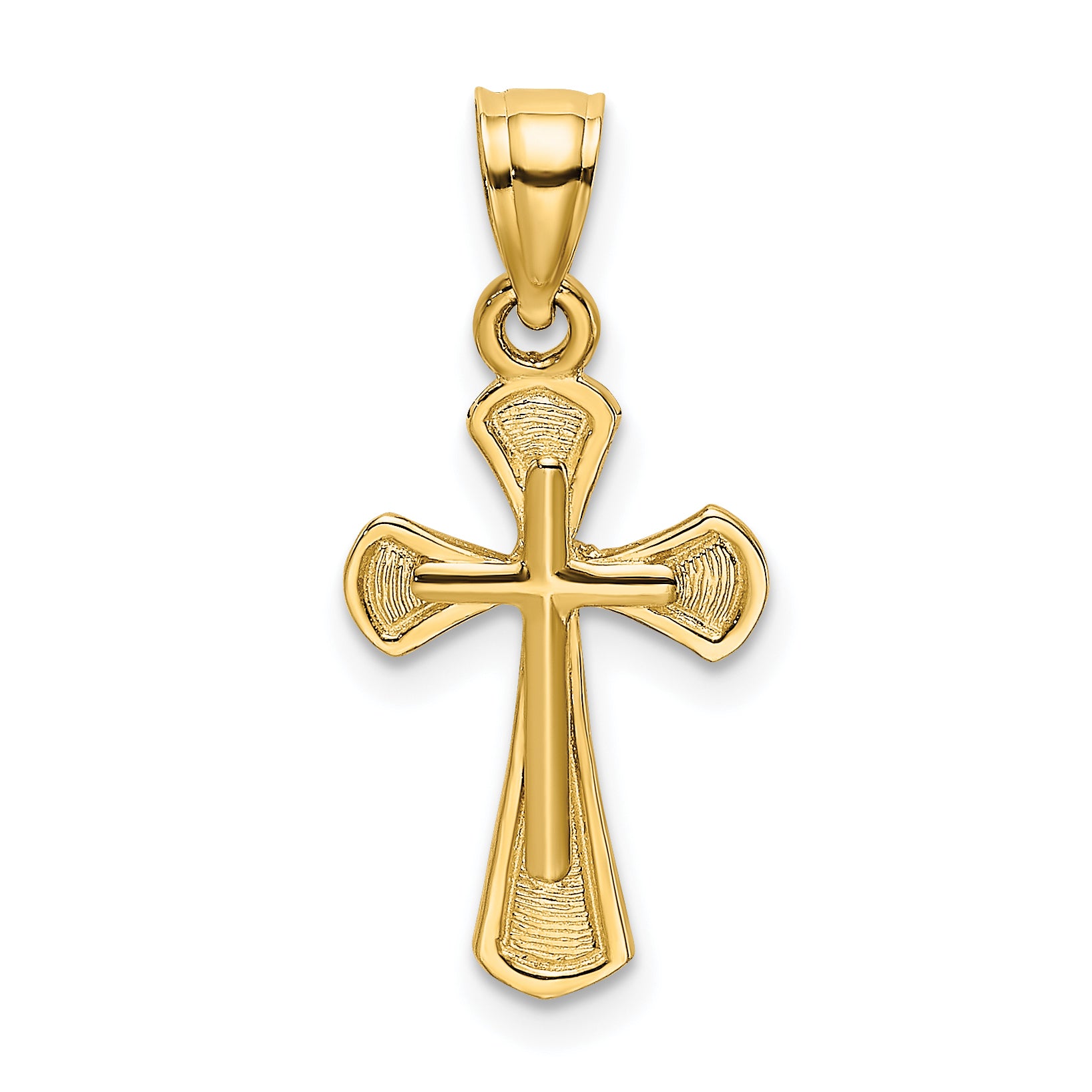 10K Solid Textured Cross Charm