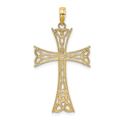 10K Polished Celtic Knot Cross Charm