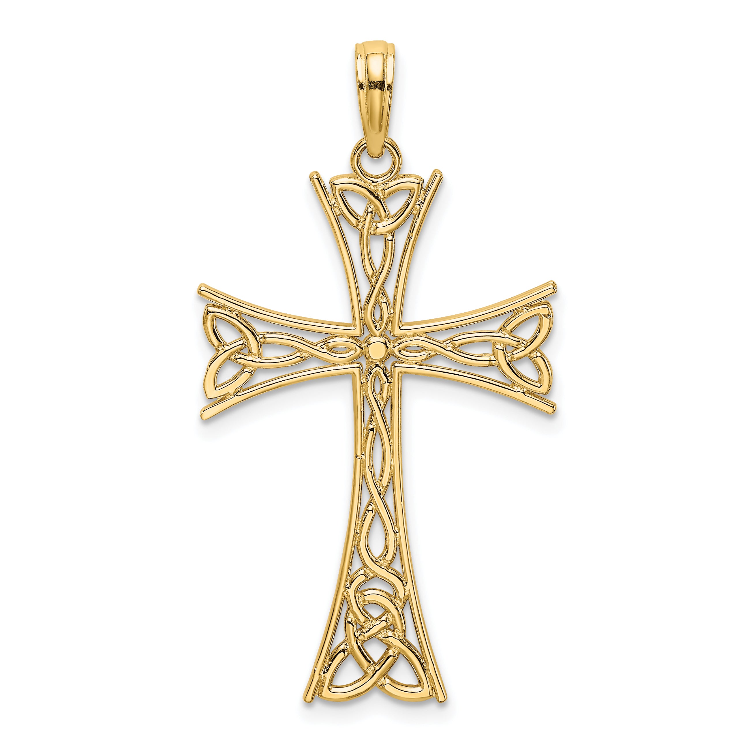 10K Polished Celtic Knot Cross Charm