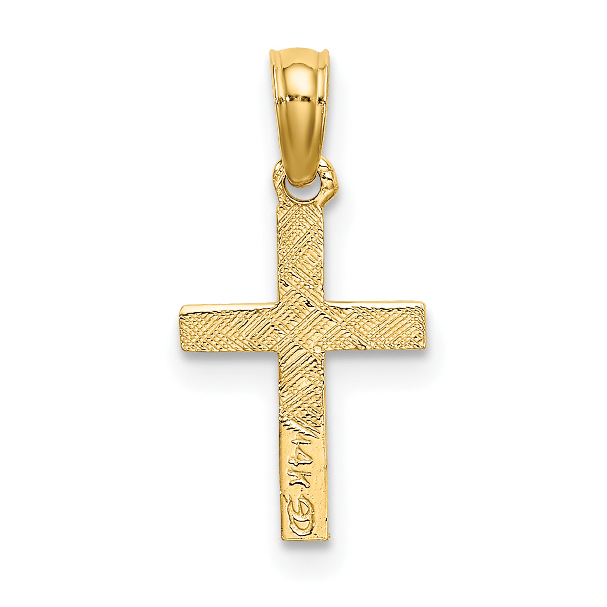 10K Polished Mini Cross w/ Heart Charm