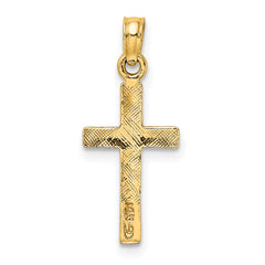 10K Polished Cross Charm