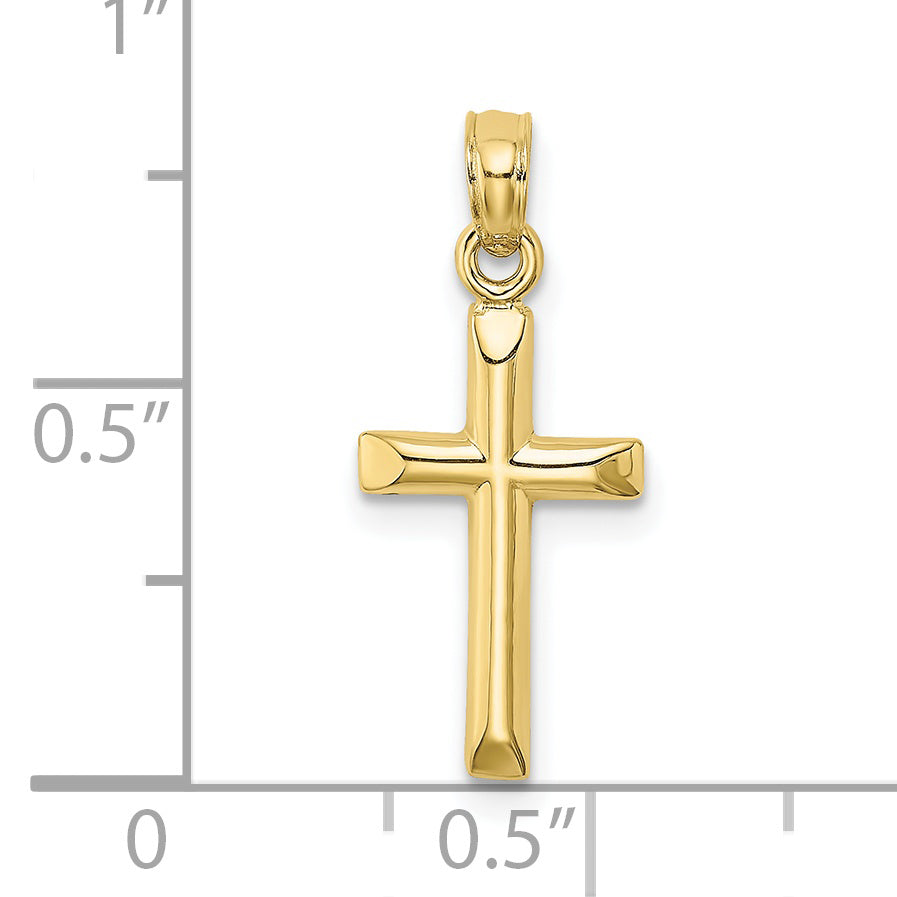 10K Polished Cross Charm