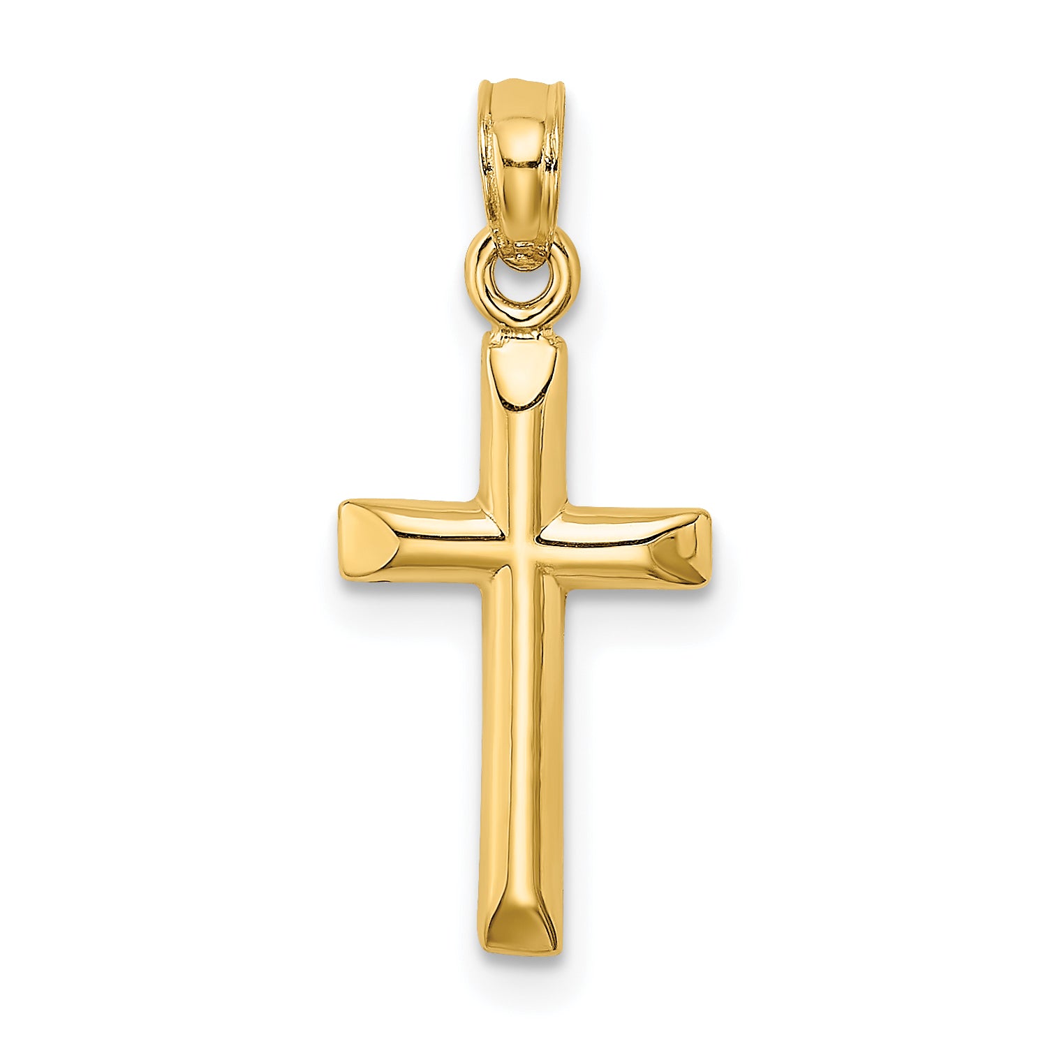 10K Polished Cross Charm