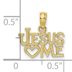 10K Polished / Engraved JESUS HEART ME Charm