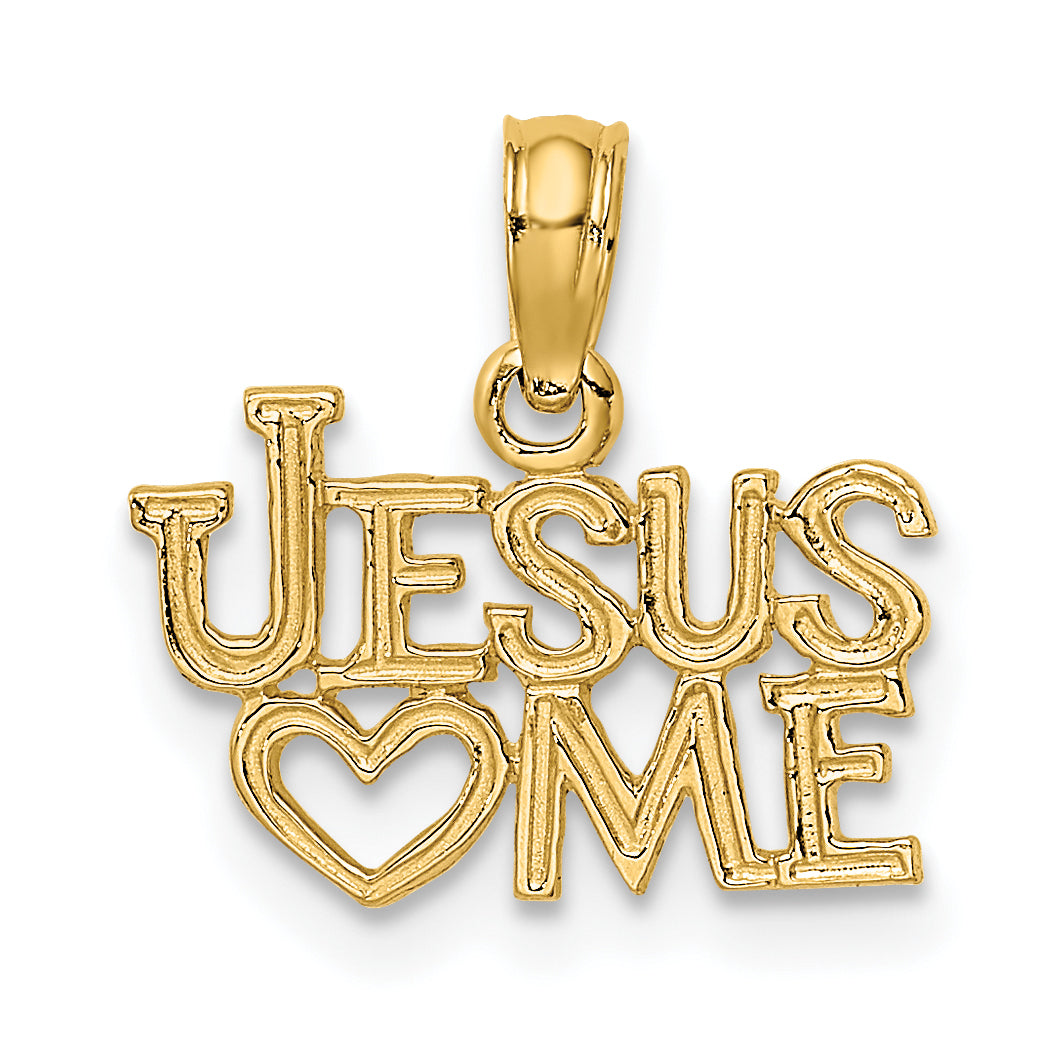 10K Polished / Engraved JESUS HEART ME Charm