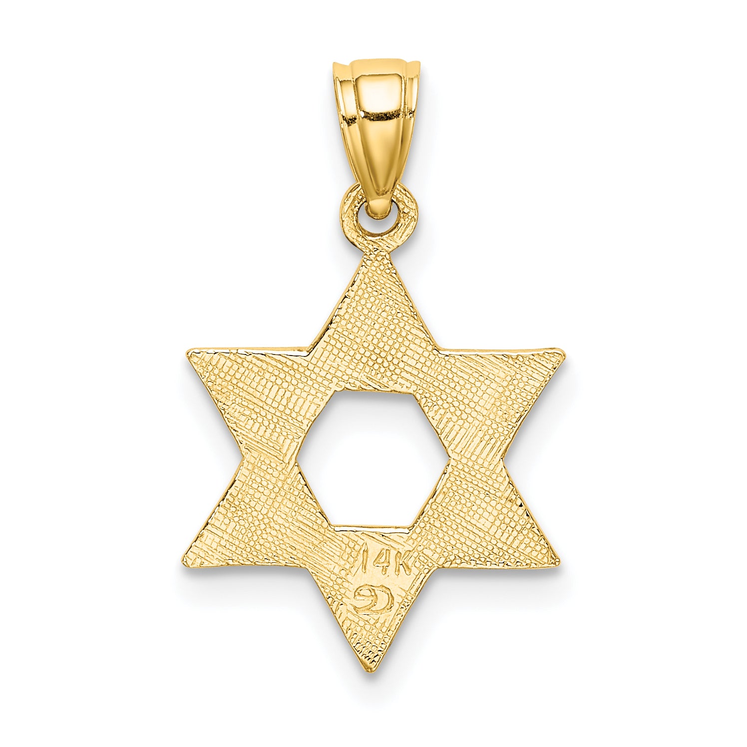 10K Engraved Swirls Star Of David Charm