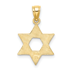 10K Engraved Swirls Star Of David Charm