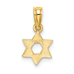 10K Mini Star Of David w/ Engraved Swirl Charm