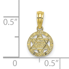 10K Engraved Star Of David Charm