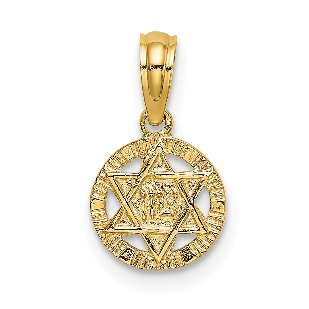 10K Engraved Star Of David Charm