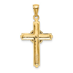 10K Beaded Center Design Cross Charm