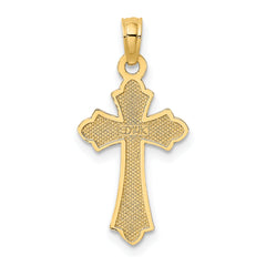 10K Polished Cross w/ Heart Charm