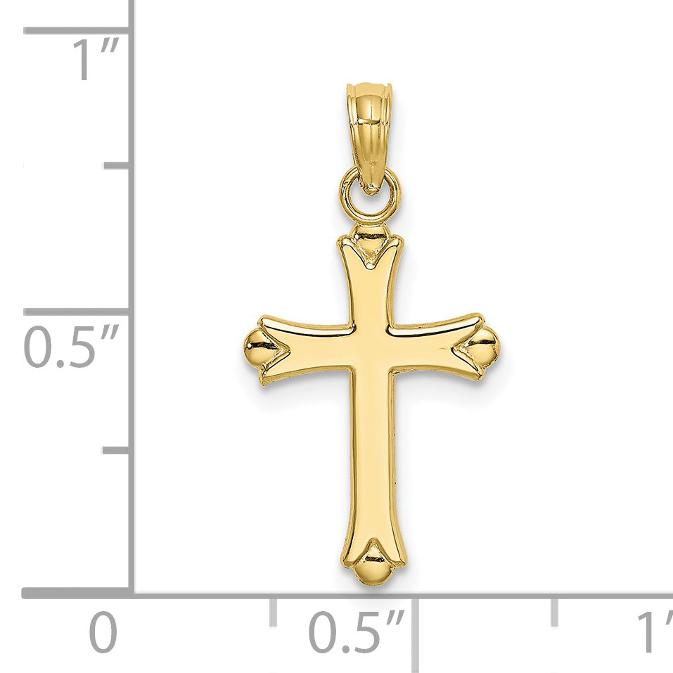 10K Polished Cross Charm