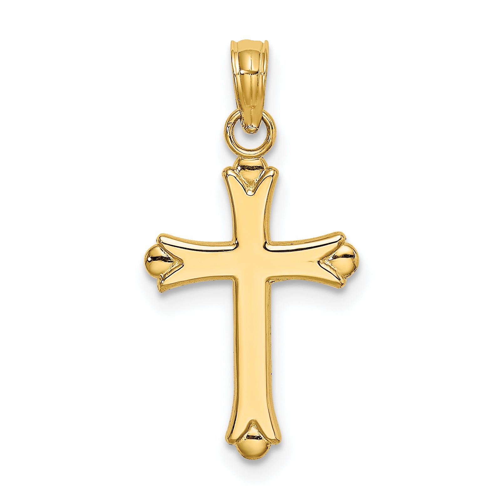 10K Polished Cross Charm