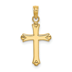 10K Polished Cross Charm