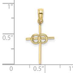 10K Polished Infinity Circles Cross Charm