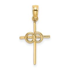 10K Polished Infinity Circles Cross Charm