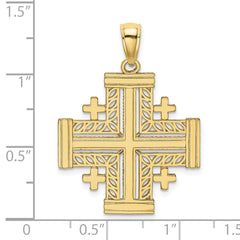 10K Cut-Out Jerusalem Cross Charm