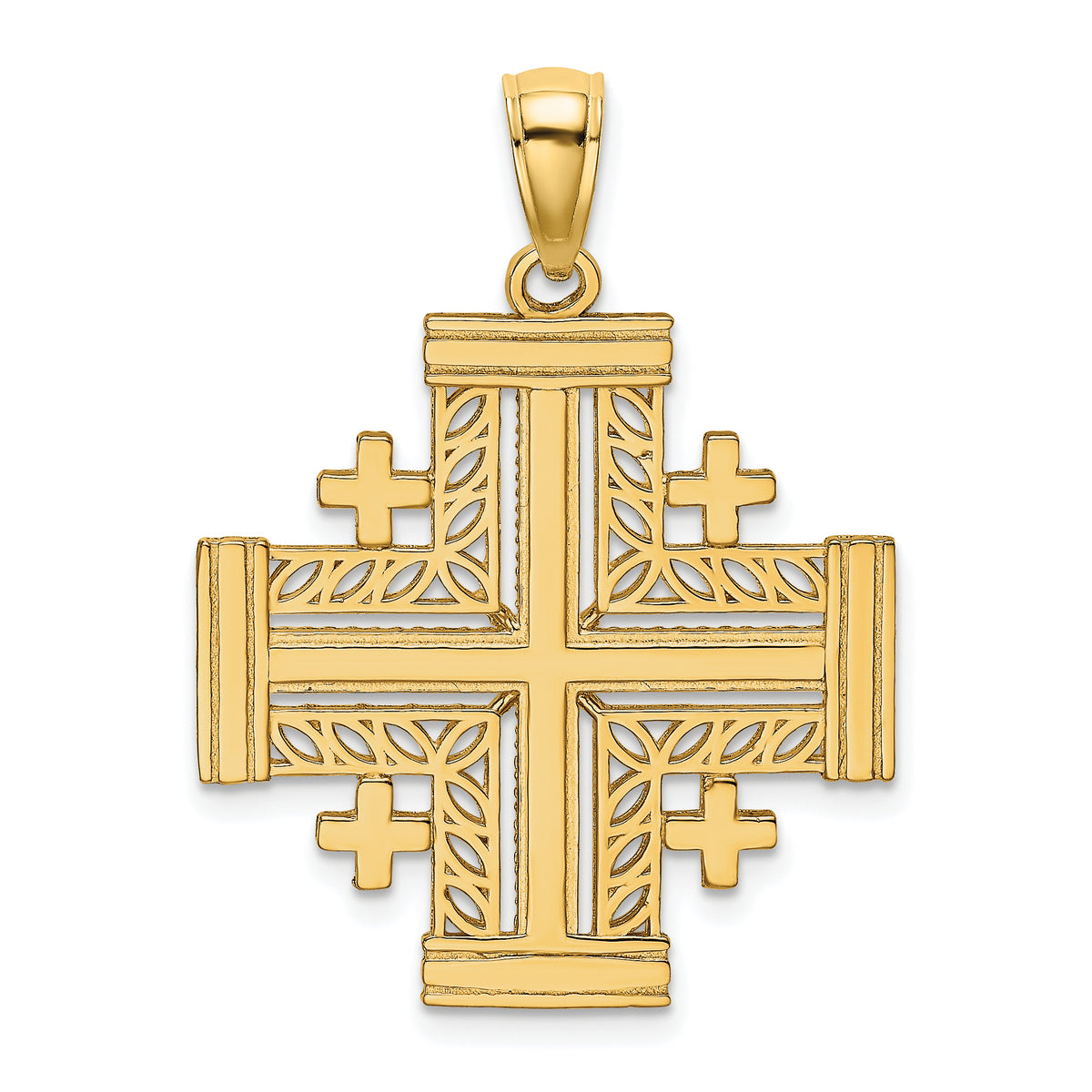 10K Cut-Out Jerusalem Cross Charm