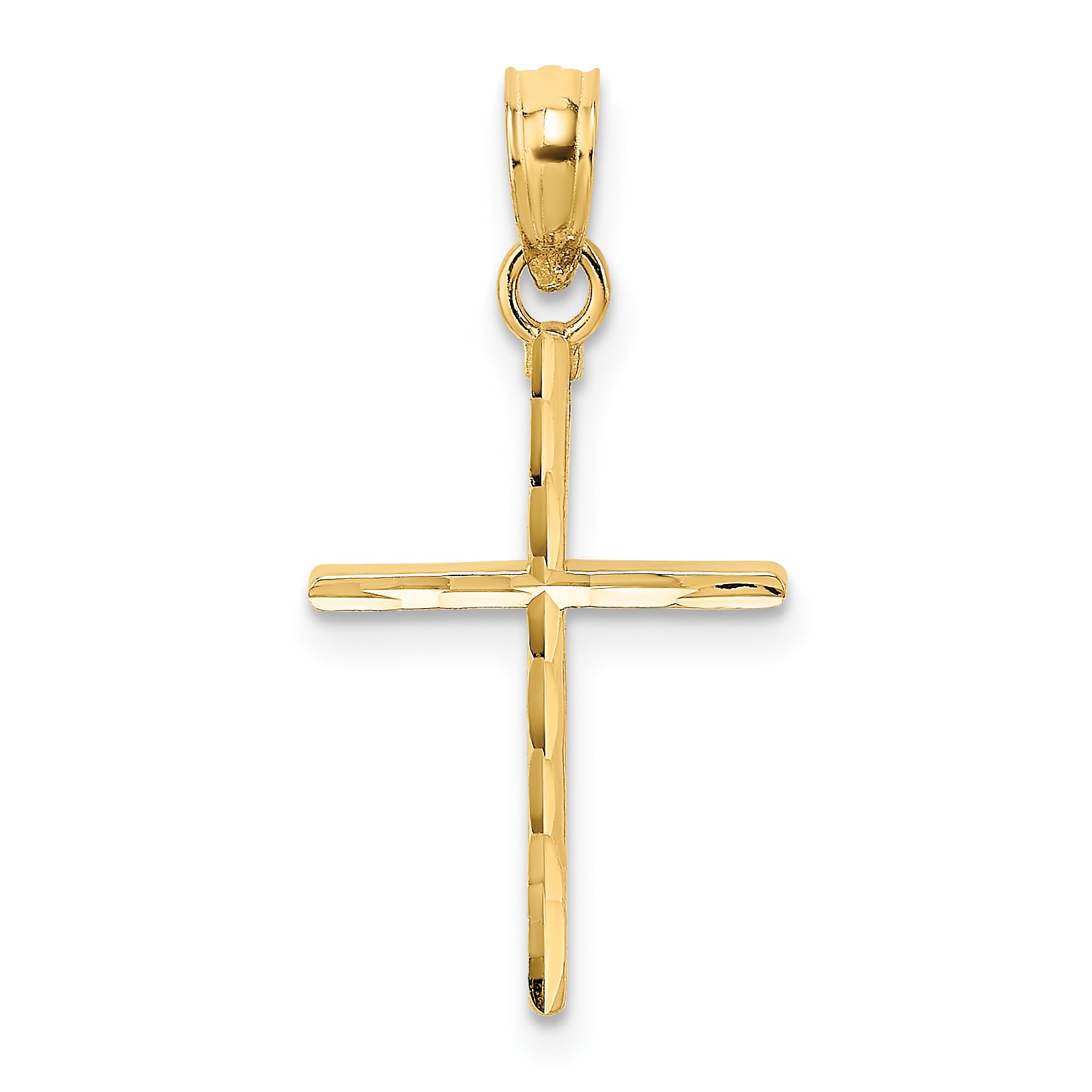 10K D/C Polished Cross Charm