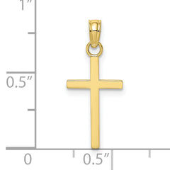 10K Polished Small Cross Charm