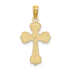 10K Cross W/ Scroll Tips and Button Center Charm