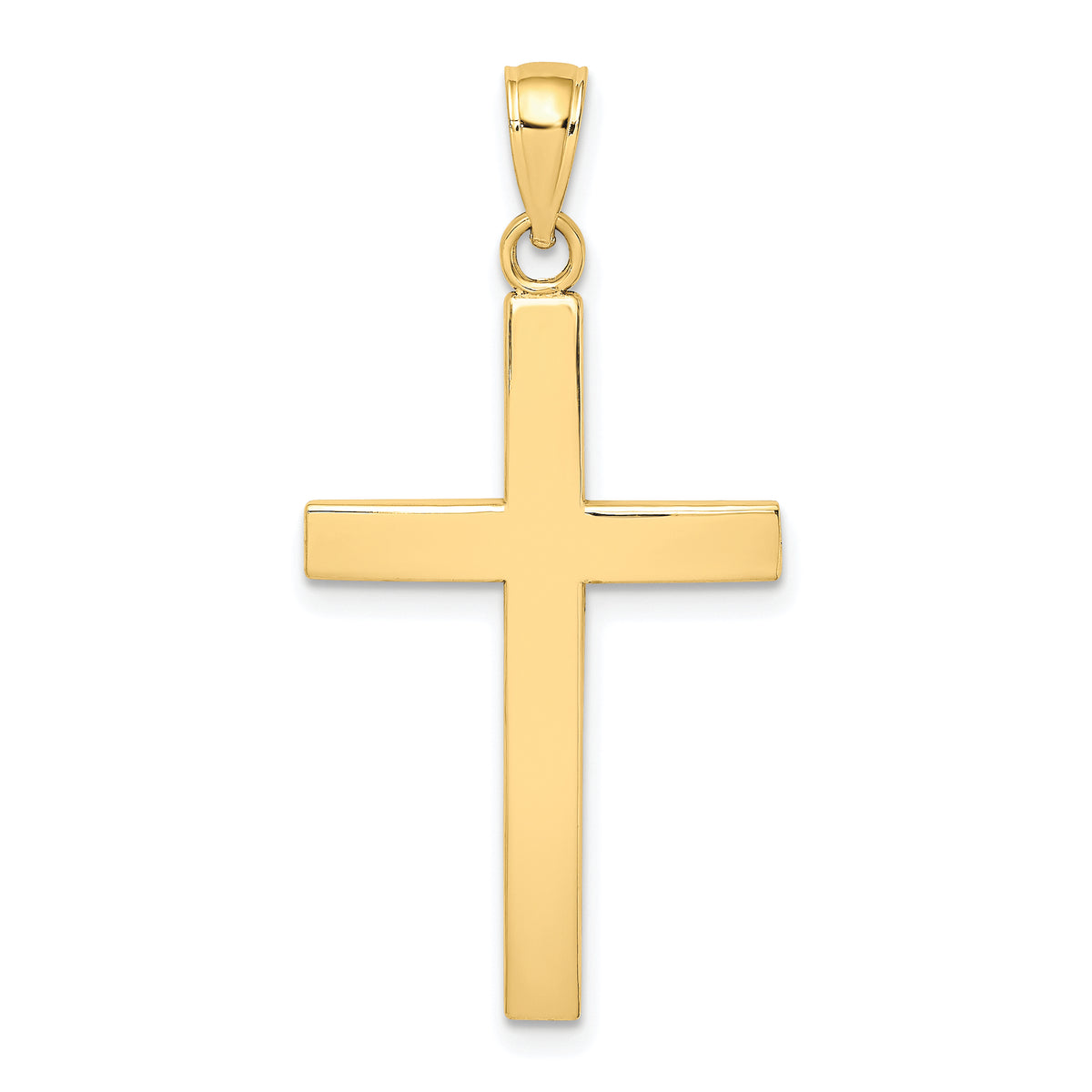 10K Polished Beveled Cross Charm