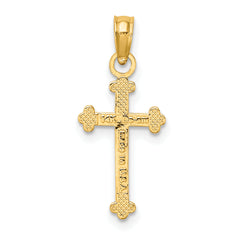 10K Polished Beaded Cross