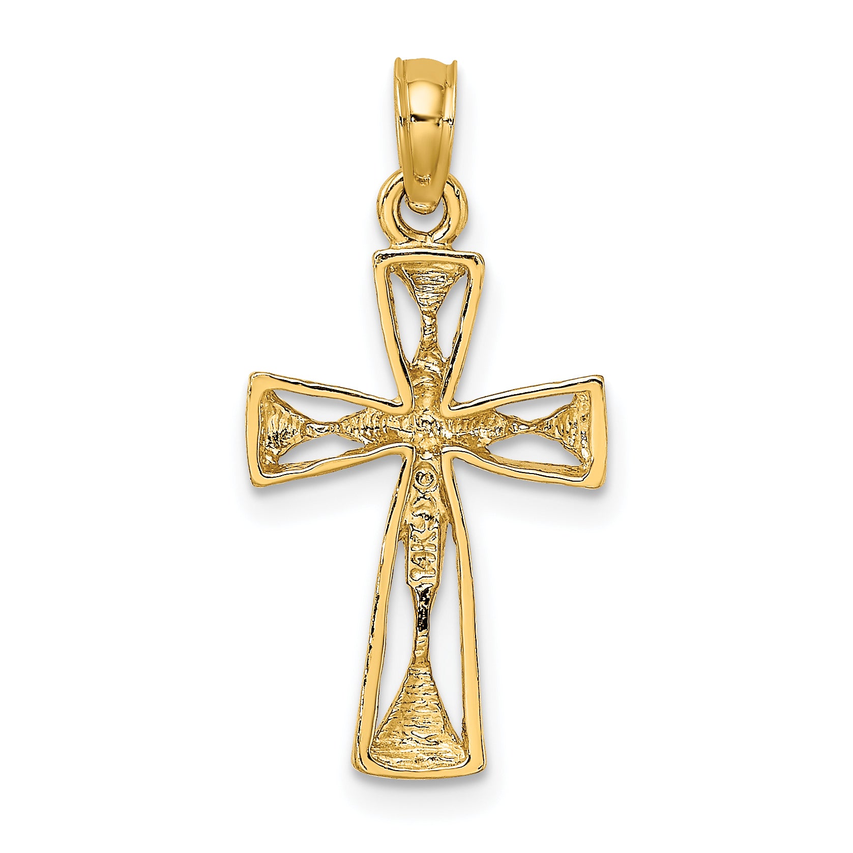 10K Cut-Out Cross w/ Triangle Ends Charm