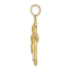 10K Narrow Budded Crucifix Charm