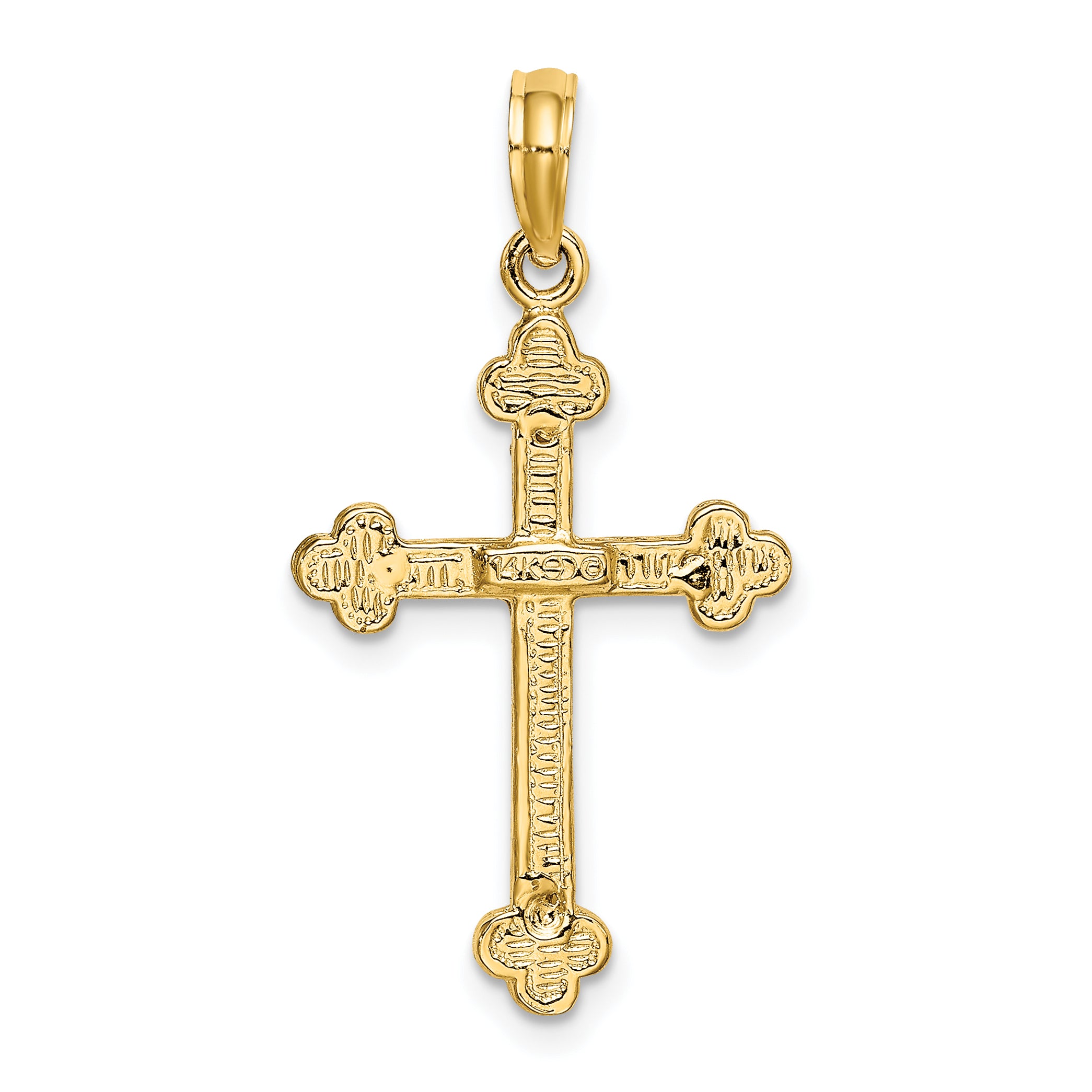 10K Narrow Budded Crucifix Charm