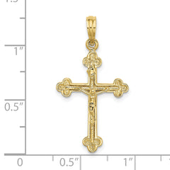 10K Narrow Budded Crucifix Charm