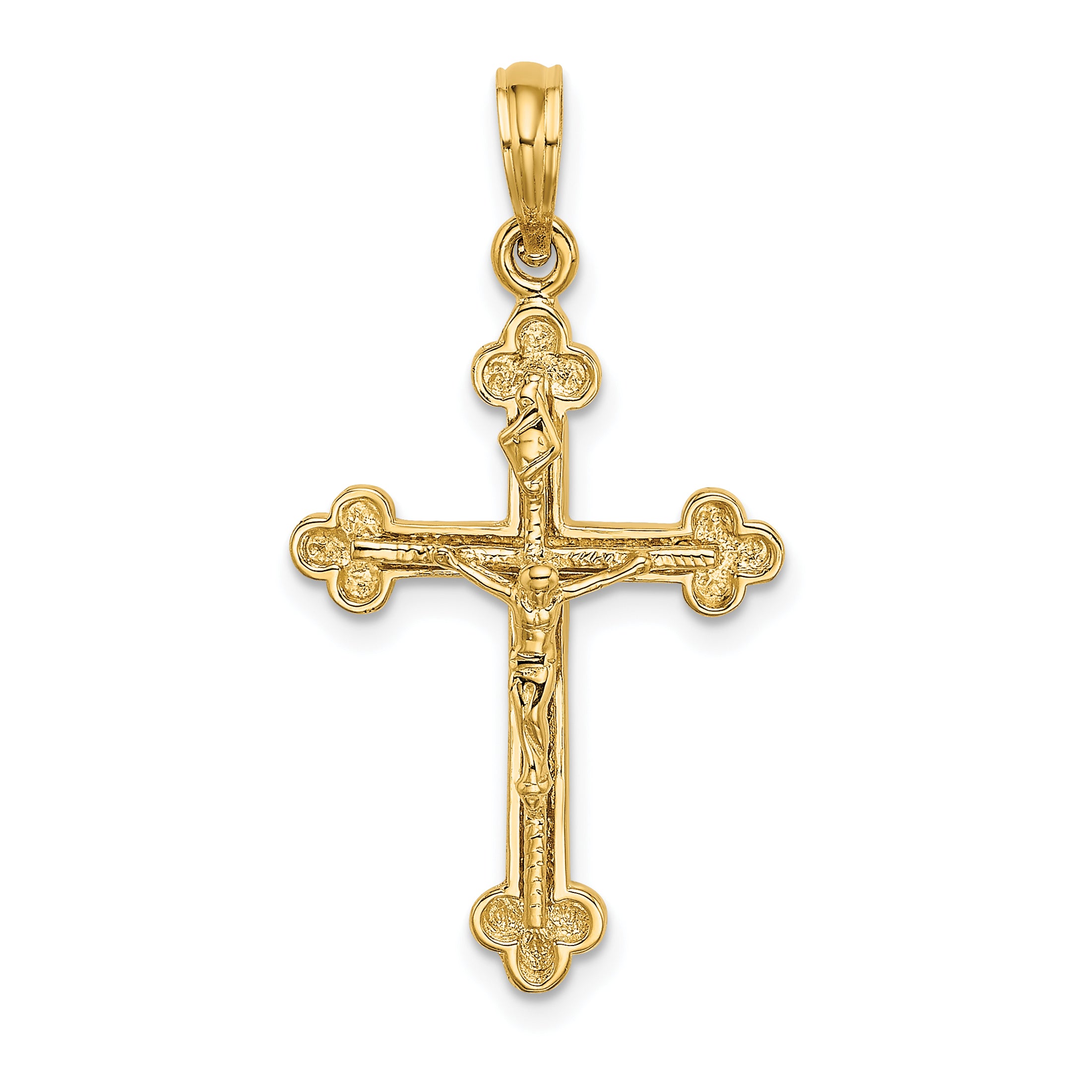 10K Narrow Budded Crucifix Charm