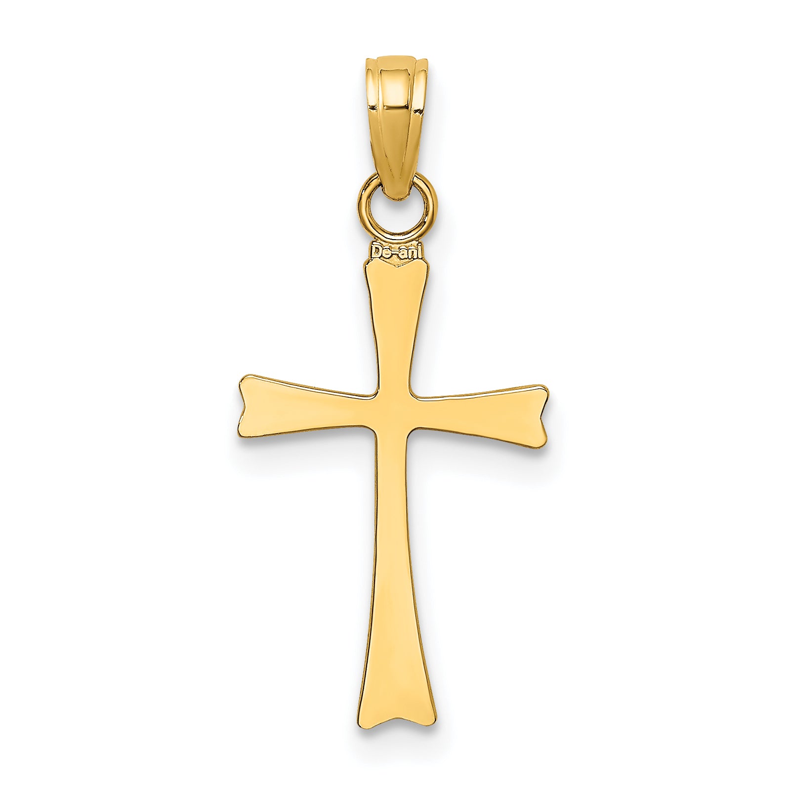 10K Polished Cross Charm