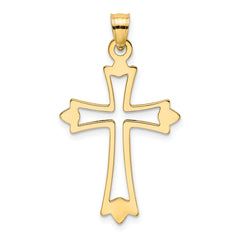 10K Polished and Cut-Out Cross Charm