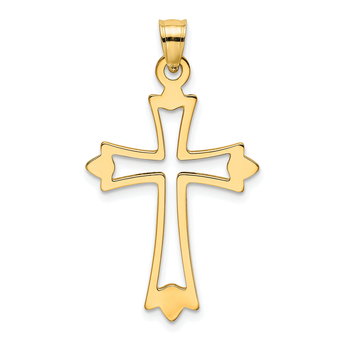 10K Polished and Cut-Out Cross Charm