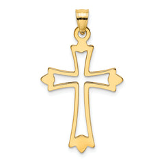 10K Polished and Cut-Out Cross Charm