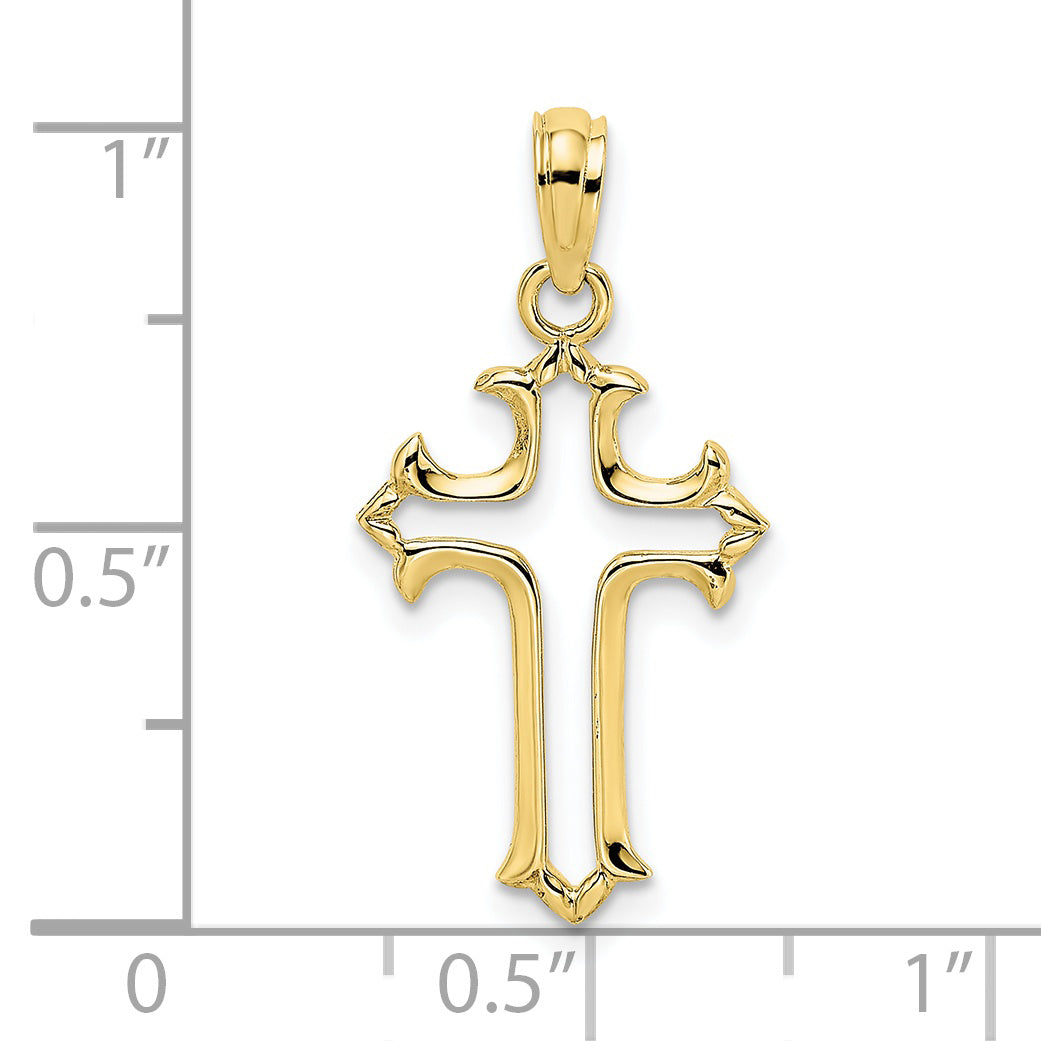 10K Cut-Out Cross Charm