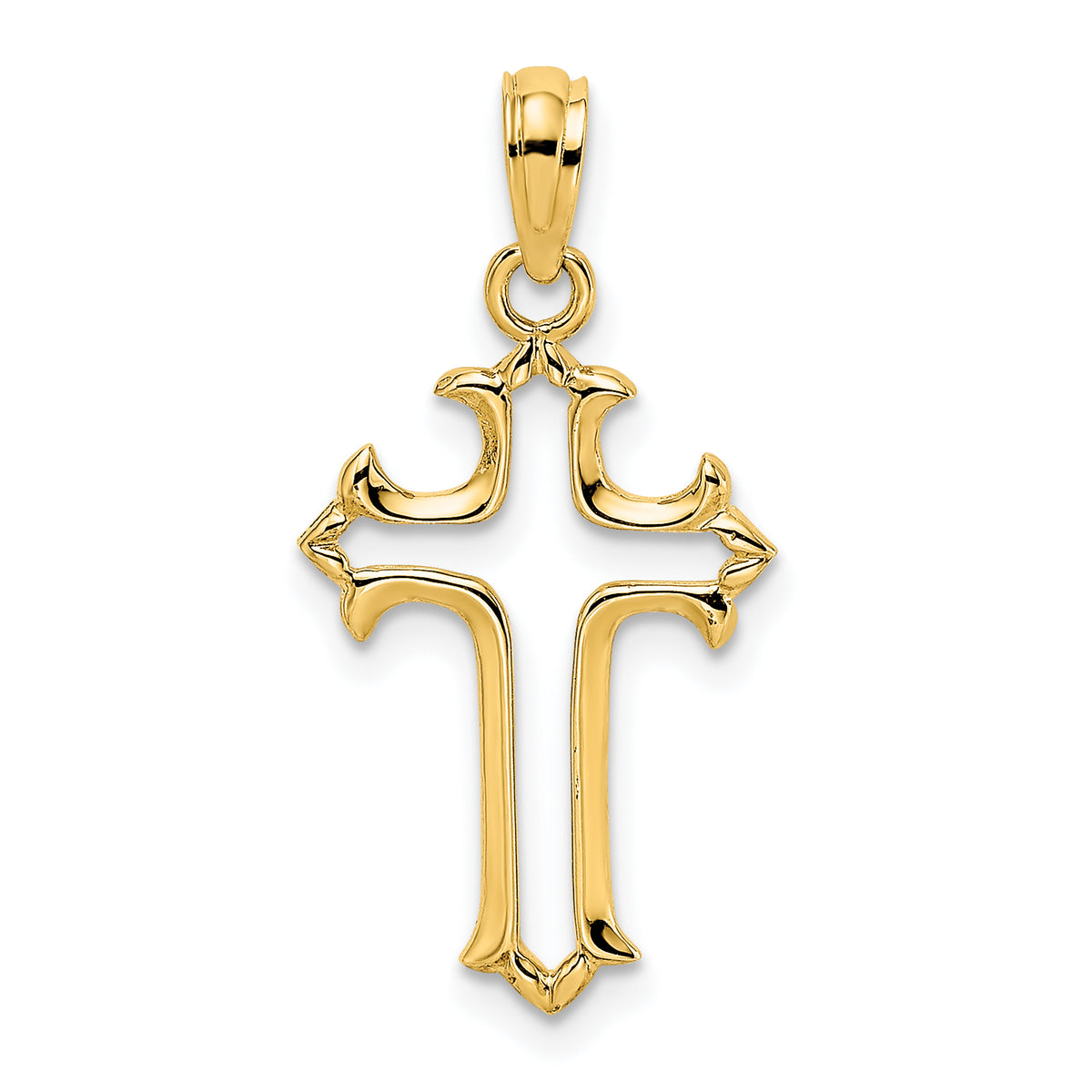 10K Cut-Out Cross Charm