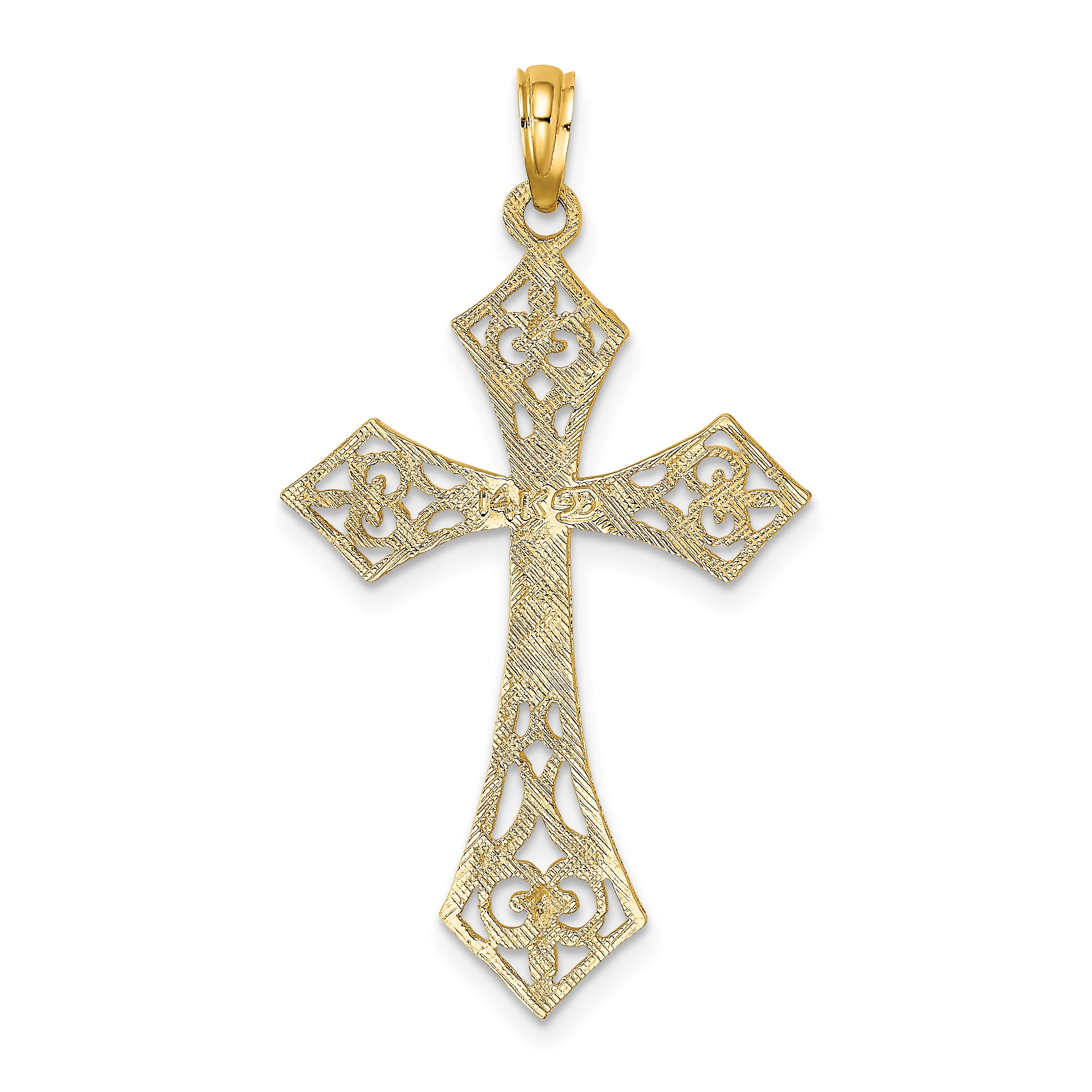 10K Filigree Cross Charm