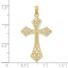 10K Filigree Cross Charm