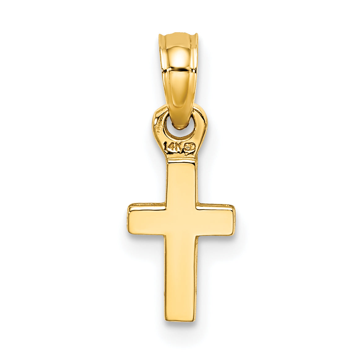 10K Polished Mini Cross Charm