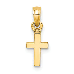 10K Polished Mini Cross Charm