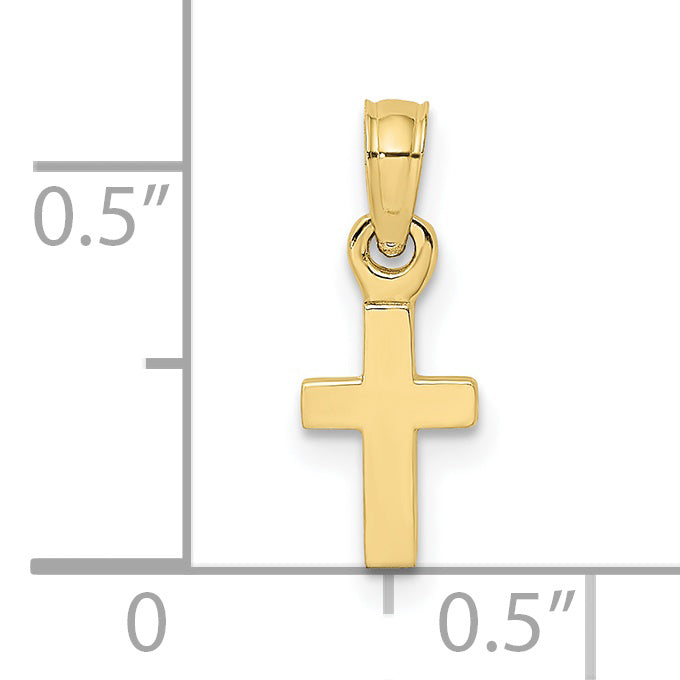 10K Polished Mini Cross Charm