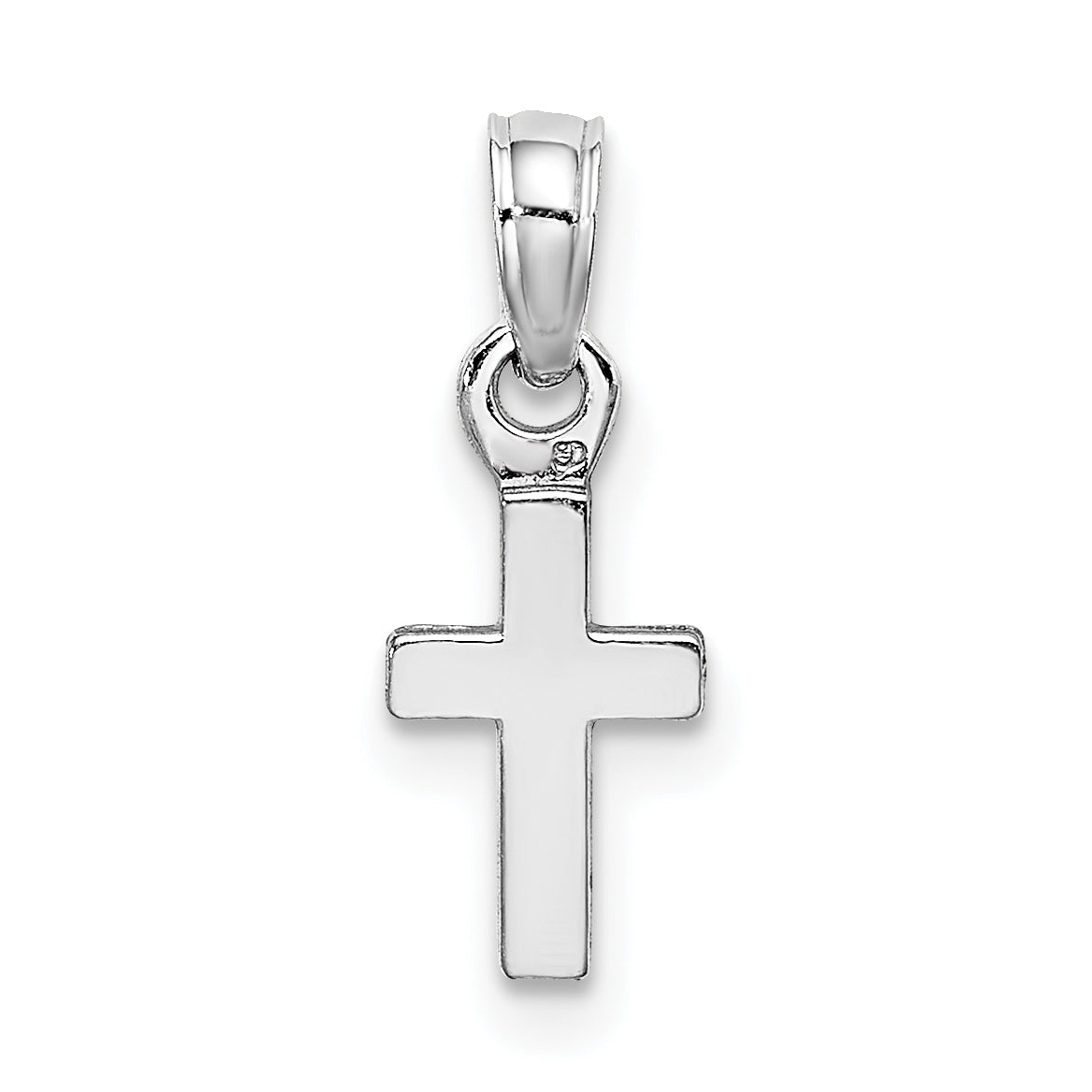 10K White Gold Polished Mini Cross Charm