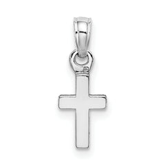 10K White Gold Polished Mini Cross Charm