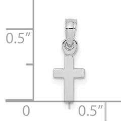 10K White Gold Polished Mini Cross Charm