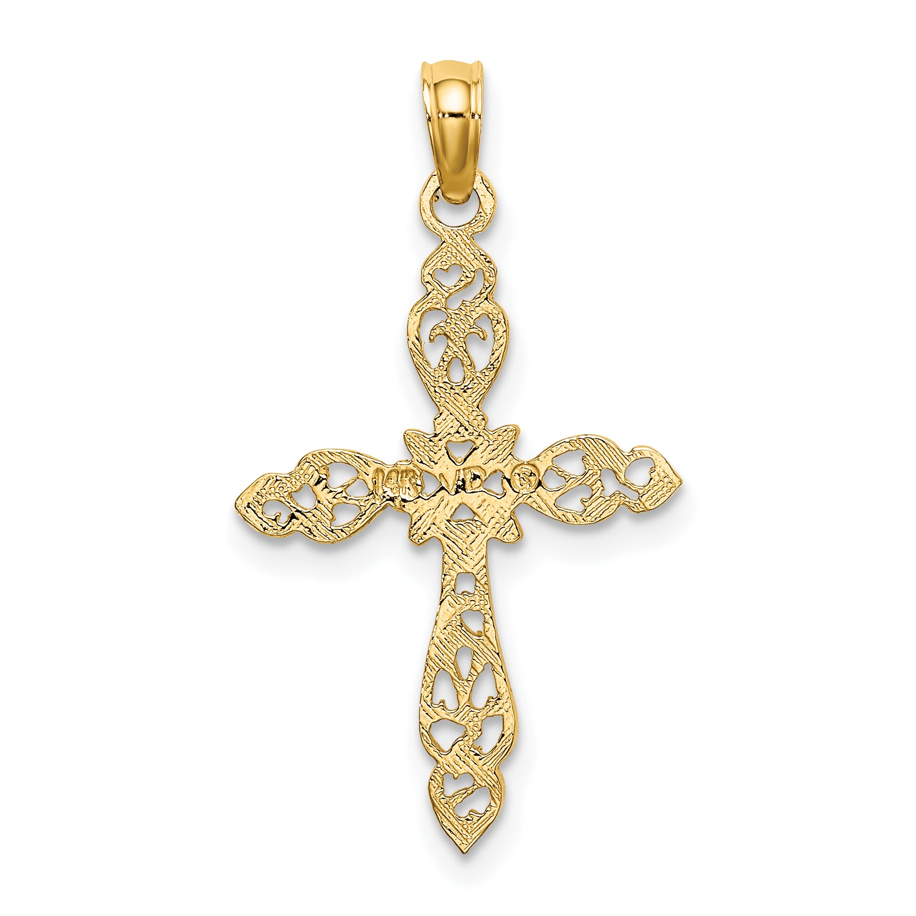 10K Polished Cut-Out Cross Charm